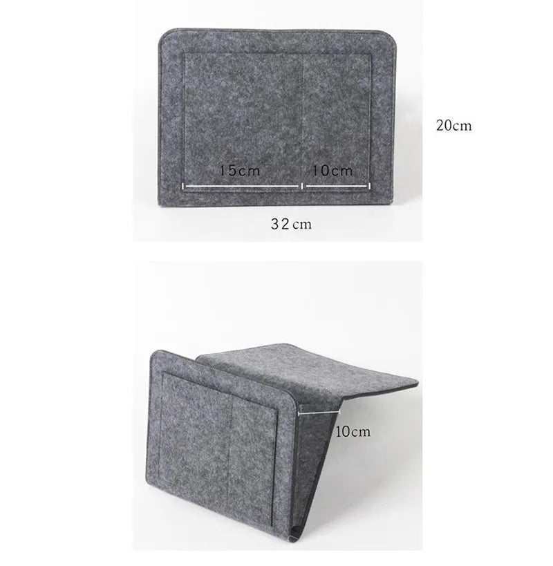 Felt Bedside Storage Bag Organizer Bed Desk Bag Sofa TV Remote Control Hanging Caddy Couch Storage Organizer Bed Holder Pockets